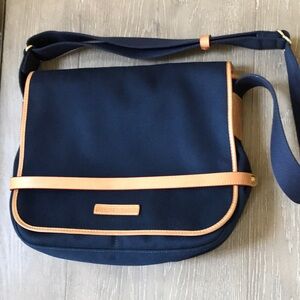 Dooney & Bourke Large Canvas and Leather Messenger Bag